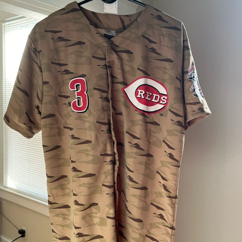 Ken Griffey Jr. Camo Army Cincinnati Reds Jersey